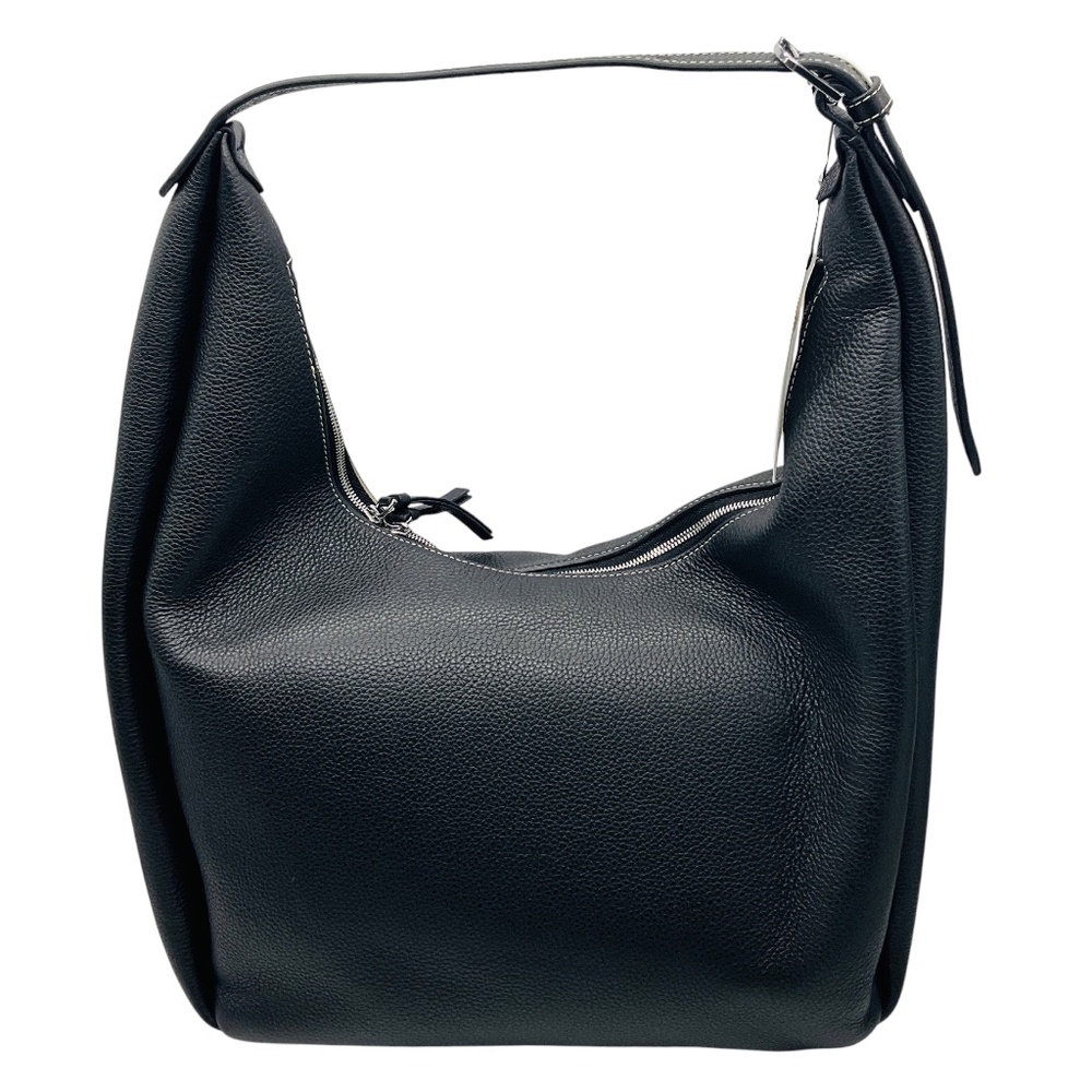 TOTEME BLACK GRAINED LEATHER BELT HOBO BAG - Picture 3 of 13